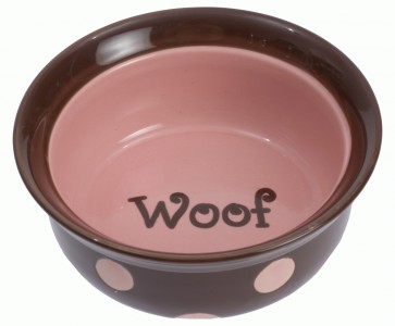 girl dog bowl